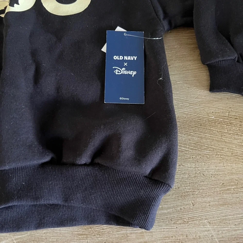 NEW Old Navy Kids 5T Disney Halloween Mickey Mouse Witch Boo Sweatshirt Black